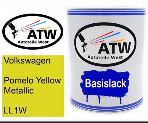 Volkswagen, Pomelo Yellow Metallic, LL1W: 1L Lackdose, von ATW Autoteile West.